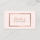 Eenvoudig Roos Gold Lash Salon Logo Roze Visitekaartje (Voorkant)