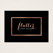 Eenvoudig Roos Gold Lash Salon Logo Zwart Nazorg Visitekaartje (Voorkant)
