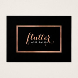 Eenvoudig Roos Gold Lash Salon Logo Zwart Nazorg Visitekaartje
