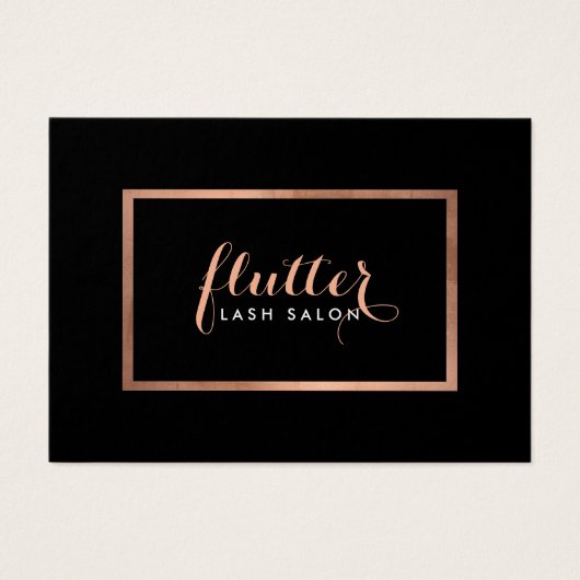 Eenvoudig Roos Gold Lash Salon Logo Zwart Nazorg Visitekaartje (Voorkant)