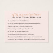 Eenvoudig Roos Gold Lash Salon Logo Zwart Nazorg Visitekaartje (Achterkant)