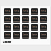 Eenvoudig Roos Gold Lash Salon Logo Zwart Vierkante Sticker (Vel)
