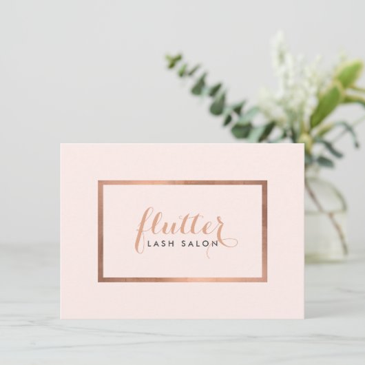 Eenvoudig Roos Gold Lash Salon Pink Cadeaubon (Staand voorkant)