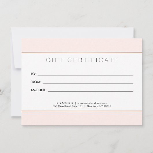 Eenvoudig Roos Gold Lash Salon Pink Cadeaubon (Achterkant)