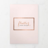 Eenvoudig Roos Gold Lash Salon Roze Brochure Drieluik Kaart (Cover)