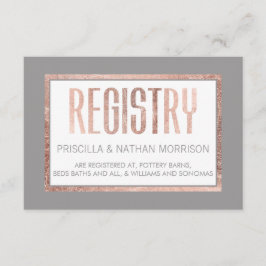 Eenvoudig Roos Gold Lijst Slate Grey Gift Registry Informatiekaartje