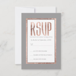 Eenvoudig Roos Gold Lijst Slate Grey RSVP Kaartje