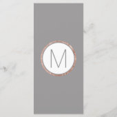 Eenvoudig Roos Gold Lijst Slate Grey Wedding Programmakaart (Achterkant)