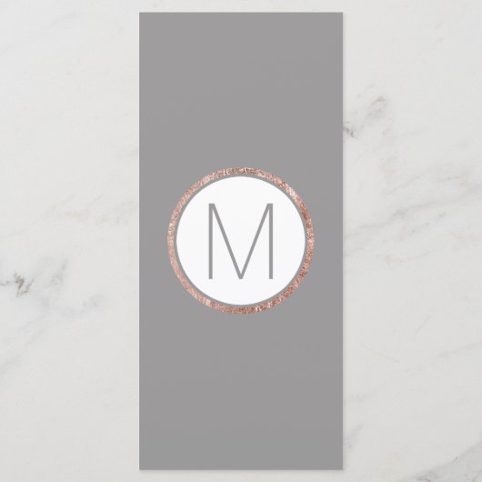 Eenvoudig Roos Gold Lijst Slate Grey Wedding Programmakaart (Achterkant)