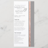 Eenvoudig Roos Gold Lijst Slate Grey Wedding Programmakaart (Voorkant)