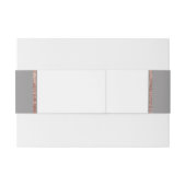 Eenvoudig Roos Gold Lijst Slate Grey Wedding Uitnodigingen Wikkel (Achterkant Voorbeeld)