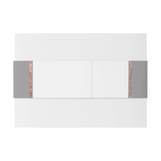 Eenvoudig Roos Gold Lijst Slate Grey Wedding Uitnodigingen Wikkel (Achterkant Voorbeeld)