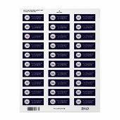 Eenvoudig Roos Gold Lined Navy Blue Address Etiket (Full Sheet)