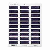 Eenvoudig Roos Gold Lined Navy Blue Adresetiketten Etiket (Full Sheet)