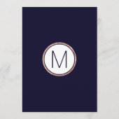 Eenvoudig Roos Gold Lined Navy Blue Wedding Menu (Achterkant)