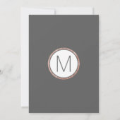 Eenvoudig Roos Gold Lined Slate Grey bruiloft Kaart (Achterkant)