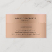 Eenvoudig Roos-Gold metallisch ontwerp Visitekaartje (Achterkant)
