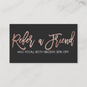 Eenvoudig Roos Gold Modern Typografie Black White Aanbevelingskaartje (Voorkant)