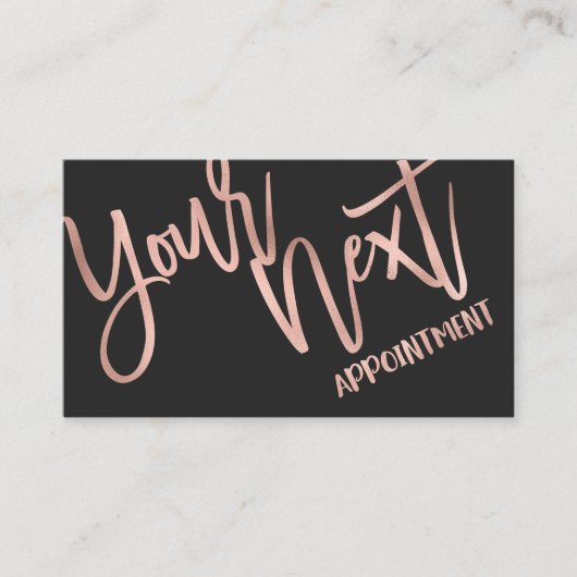 Eenvoudig Roos Gold Modern Typografie Black White Afsprakenkaartje (Voorkant)