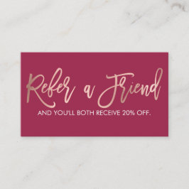 Eenvoudig Roos Gold Modern Typografie Donkerroze Aanbevelingskaartje
