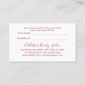 Eenvoudig Roos Gold Modern Typografie Donkerroze Aanbevelingskaartje (Achterkant)