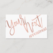 Eenvoudig Roos Gold Modern Typografie White Black Afsprakenkaartje (Voorkant)