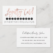 Eenvoudig Roos Gold Modern Typografie White Black Klantenkaartje (Voorkant / Achterkant)