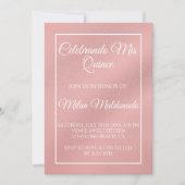 Eenvoudig Roos Gold Quinceanera  Kaart (Voorkant)