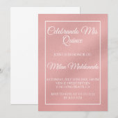 Eenvoudig Roos Gold Quinceanera  Kaart (Voorkant / Achterkant)