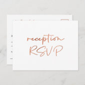 Eenvoudig Roos Gold Script Meal Choice Reception R Briefkaart (Voorkant / Achterkant)