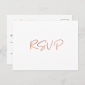 Eenvoudig Roos Gold Script Meal Choice Reception R Briefkaart (Voorkant / Achterkant)