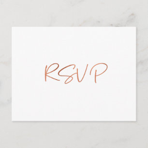 Eenvoudig Roos Gold Script Meal Choice Reception R Briefkaart