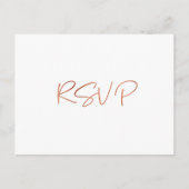 Eenvoudig Roos Gold Script Meal Choice Reception R Briefkaart (Voorkant)