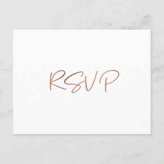 Eenvoudig Roos Gold Script Meal Choice Reception R Briefkaart (Voorkant)