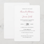 Eenvoudig Roos Gold Script Wedding Invitation Kaar (Voorkant / Achterkant)