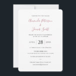 Eenvoudig Roos Gold Script Wedding Invitation Kaar<br><div class="desc">Deze eenvoudig sjabloon van de de kaartenkaart van de geloofsuitnodiging kenmerkt uw namen die in een elegante schaduw van het goud van het roos in een levendige, playful en warme manuscriptdoopvont worden benadrukt die in tegenstelling tot de meer standaardlay-out van de zwarte tekst boven en onder het staat. Het zorgt...</div>