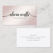 Eenvoudig Roos Gold Signature Script Beauty Salon Visitekaartje (Voorkant / Achterkant)