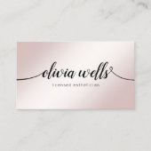 Eenvoudig Roos Gold Signature Script Beauty Salon Visitekaartje (Voorkant)