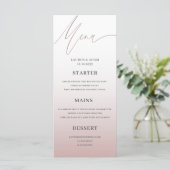 Eenvoudig Roos Gold Weddenmenu Menu (Staand voorkant)