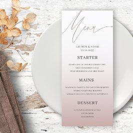 Eenvoudig Roos Gold Weddenmenu Menu