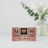 Eenvoudig Roos Gold Wedding Planner Visitekaartje (Staand voorkant)