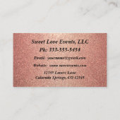 Eenvoudig Roos Gold Wedding Planner Visitekaartje (Achterkant)