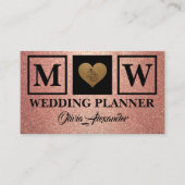 Eenvoudig Roos Gold Wedding Planner Visitekaartje (Voorkant)