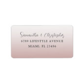 Eenvoudig Roos Gold Wedding RSVP Etiket (Voorkant)