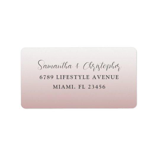 Eenvoudig Roos Gold Wedding RSVP Etiket (Voorkant)