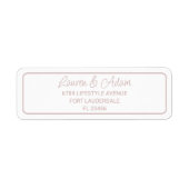 Eenvoudig Roos Gold Weduwingadreslabel Etiket (Voorkant)