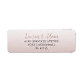 Eenvoudig Roos Gold Weduwingadreslabel Etiket (Voorkant)