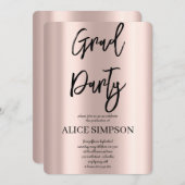 Eenvoudig roos goud Afstuderen Kaart (Voorkant / Achterkant)