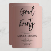 Eenvoudig roos goud Afstuderen Kaart (Voorkant / Achterkant)