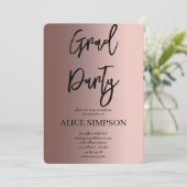 Eenvoudig roos goud Afstuderen Kaart (Staand voorkant)